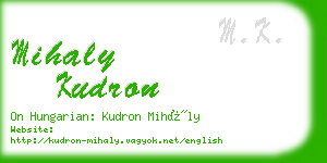 mihaly kudron business card